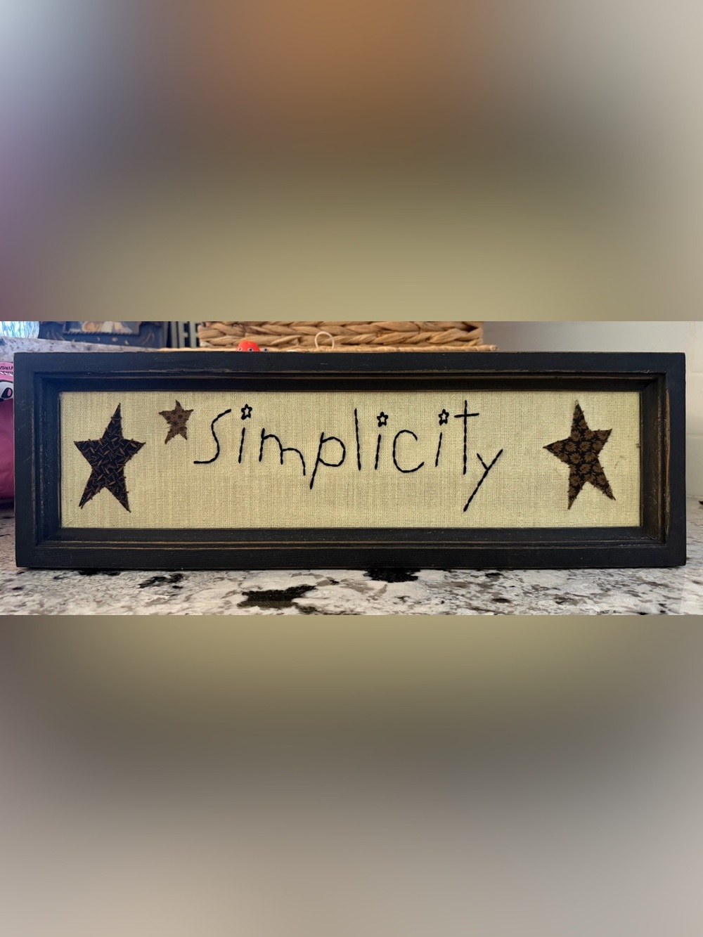 Primitive Simplicity Framed Wall Sign - Black and Cream